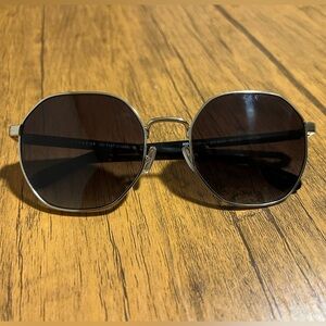Women's Coach Wire Frame Sunglasses #90058G Shiny Light Gold W/Lens Gradient